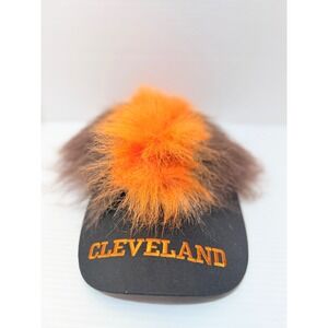 Cleveland Browns Novelty Hat Faux Fur Hair Orange Brown‎ Football Fan